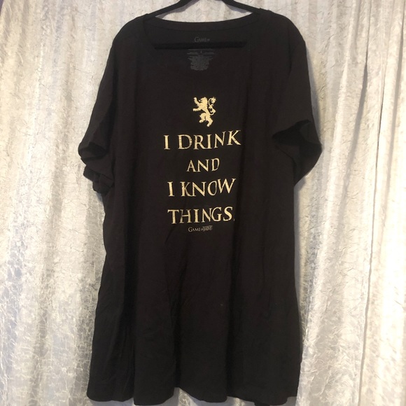NWOT Torrid Game of Thrones T-Shirt, I Drink and I Know Things, Plus Size 6 - Picture 2 of 3